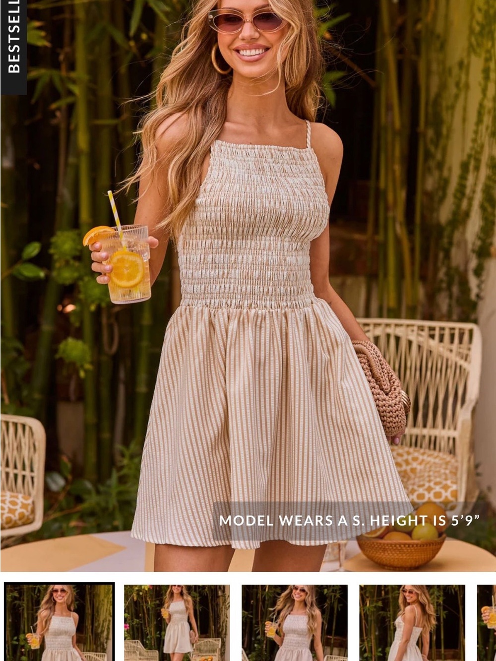 VICI Seaside Days Striped Mini Dress XS